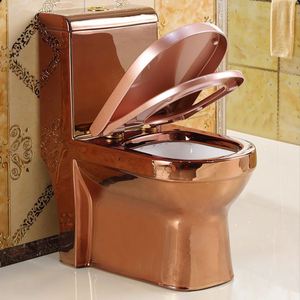 อุปกรณ์ห้องน้ำ โถสุขภัณฑ์แบบชิ้นเดียว ขนาด 250 มม. พร้อมฝารองนั่งแบบ Washdown สีทอง - Product Image 4