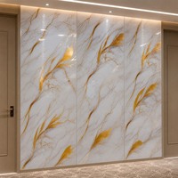 Panneau mural en PVC de style européen en marbre, imperméable, insonorisant, rigide, pour hôtels et usage domestique, approvisionnement en gros