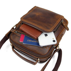 Sac bandoulière en cuir Crazy Horse Andong pour homme, sac messager décontracté rétro multifonctionnel pour le travail - Product Image 5
