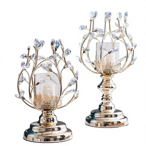 Décoration d'intérieur, ensemble de porte-bougies en fer forgé fait à la main, respectueux de l'environnement, pour les décorations de mariage, de Noël, de Pâques, d'anniversaire - Product Image 1