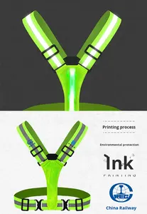 Chaleco Reflectante con Tiras de Luz LED Recargables, Tiras de Alta Luminosidad, Ropa de Seguridad Ajustable con Advertencia - Product Image 6