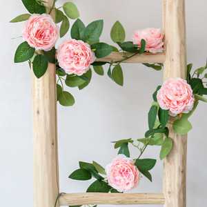 Artificial Rose Vines Silk Flower Green <b>Leaves</b> 100cm-200cm Natural Style <b>Decor</b> For Home <b>Wall</b> Hanging - Product Image 4