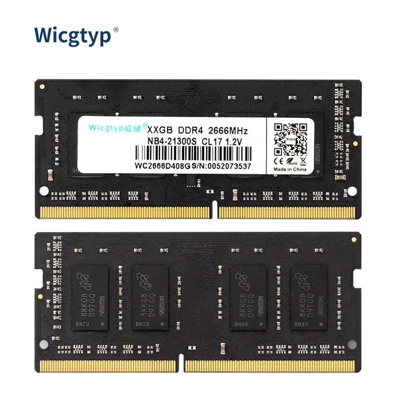 Wicgtyp toptan dizüstü bilgisayar ram bellek DDR4 8GB 1RX8 PC4 19200S 2400mhz bilgisayar parçaları pc bileşenleri