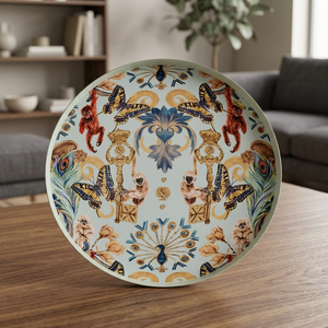 Plateau et plateau rond en émail coloré 2020, impression personnalisée du logo, cadeau promotionnel - Artisanat indien - Product Image 4