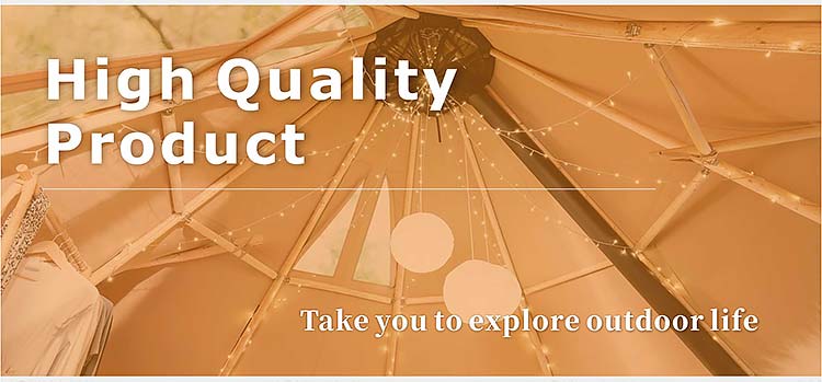 Canvas Outdoor Large Tipi Tent For Glamping 20-120 People