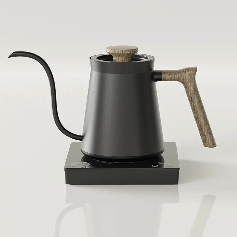 Ranbem 600ML 1000W 스테인레스 스틸 커피 차 냄비 부어 커피 주전자 온도 제어 전기 구즈넥 주전자
