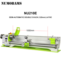 NUMOBAMS NU210LSE – Mini tour à métaux manuel de haute qualité avec deux têtes de mandrinage pour la réparation de queues de billard et le traitement des métaux