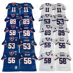 Maillot rétro New York pour homme 58 # Banques 56 # Taylor <span class=keywords><strong>53</strong></span> # Carson 11 # Simms 89 # Maillot de football américain cousu Bavaro - Product Image 1