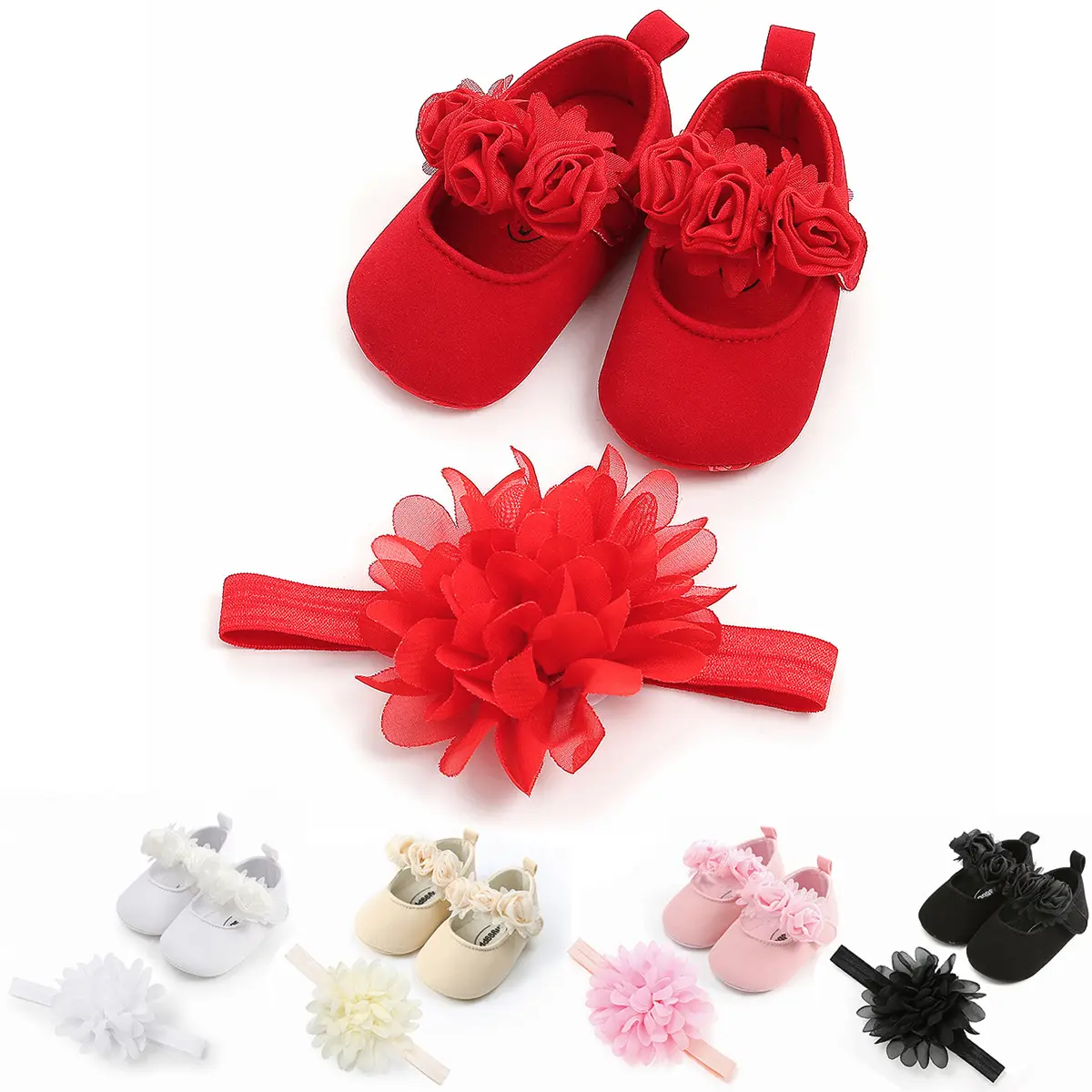 Baby Girl Headbands Shoes Set Newborn Baby Bows Headband Infant Toddler Hair band baby Accessories