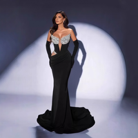 Robe longue en tulle transparent à sequins argentés, texture velours noir, avec gants plissés et ourlet long, robe de soirée haut de gamme