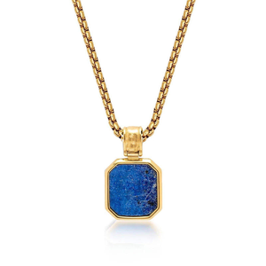 Collar con Colgante <span class=keywords><strong>de</strong></span> Piedra Preciosa Cuadrada <span class=keywords><strong>de</strong></span> Acero Inoxidable Chapado en <span class=keywords><strong>Oro</strong></span> <span class=keywords><strong>de</strong></span> 18k PVD, Resistente al Agua y al Deslustre, Fabricante <span class=keywords><strong>de</strong></span> Joyería Personalizada LUCKYJIU - Product Image 3