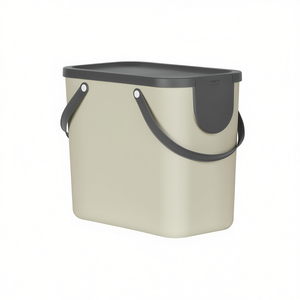 Rotho Waste Container Albula <b>3</b> Pack Rectangular <b>Bin</b> With Lid And Handles For Indoor Outdoor Use - Product Image 2