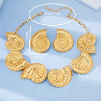 Nouvelle Collection de Bijoux Tendance : Ensemble Luxe Collier et Boucles d'Oreilles Coquillage Escargot Plaqué Or 18 carats