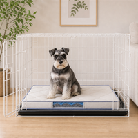 Tapis de sol rembourré en silicone pour cage à chien avec dessus rafraîchissant, base antidérapante, fenêtre latérale transparente pour grandes cages domestiques - Doux et facile à transporter