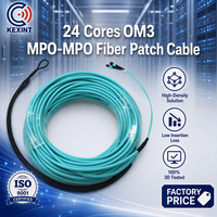 Câble de raccordement à fibres optiques KEXINT MPO vers MPO 24 cœurs OM3 avec gaine extérieure en PVC/LSZH bleue et œil de tirage