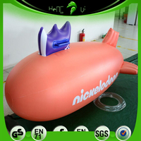 Avion gonflable de décoration de publicité de modèle de dirigeable orange gonflable de logo personnalisé