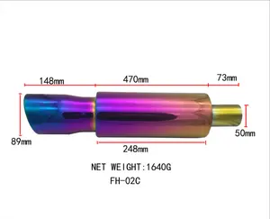 HKS Universale 2.5 "Ingresso 4" Presa Doppio Tip di Scarico Bruciato Silenziatore