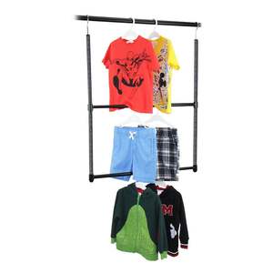 Barra de Armario Ajustable de 2 Niveles DB Oceanstar, Negra, Accesorio para Armario, Organizador de Ropa - Product Image 5