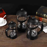 Cafetière en acier inoxydable 304 Filtre en verre borosilicaté Presse française Bouilloire Thé Brassage Feuille de thé Brasseur Café américain