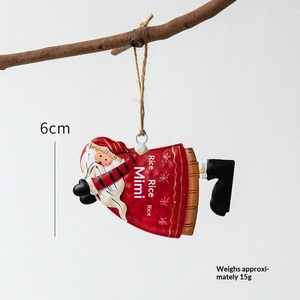 Petit pendentif <span class=keywords><strong>de</strong></span> <span class=keywords><strong>Noël</strong></span> vintage en fer forgé, style européen et américain, avec Père <span class=keywords><strong>Noël</strong></span>, bonhomme <span class=keywords><strong>de</strong></span> neige et sapin <span class=keywords><strong>de</strong></span> <span class=keywords><strong>Noël</strong></span> - Product Image 6