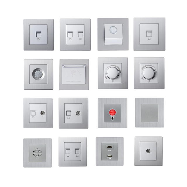Unique Design Wall Switches and Sockets British Standard Stainless Steel Socket