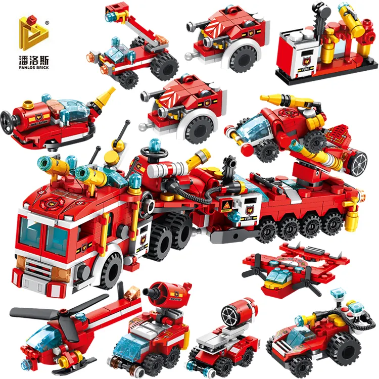 PANLOS 633009 City Fire Brigade 12in1 557pcs Military City Technic Changeable Series Weapon Building Blocks