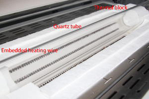 Однозональная лабораторная электрическая печь 1200C 1400C, горизонтальная сплит-кварцевая трубчатая вакуумная печь с od40 мм od60 мм od80 мм - Product Image 6