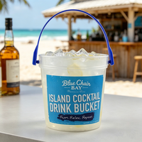 Plastik Tiki Cocktail Rum Ember untuk Minuman, (32Oz) Dapat Digunakan Kembali Pukulan Mangkuk