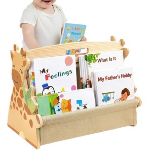 Étagère à livres en bois massif en forme de girafe, 3 niveaux, sur pied, pour chambre d'enfant - Product Image 2