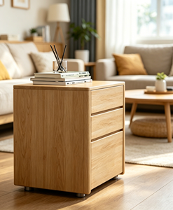 Modern Solid Wood 3-Drawer <b>Storage</b> Cabinet Durable Scandinavian Design Multi-Purpose Living Room Furniture (Customizable Size) - Product Image 4