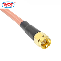 Câble coaxial RF RG400 à double blindage, avec connecteur femelle N à 4 trous pour montage sur panneau et connecteur mâle SMA, en argent