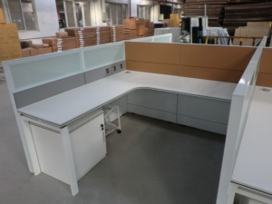 One Stop Modern <span class=keywords><strong>Co</strong></span> Espacios DE TRABAJO Insonorizados Modular Oficina Cubículo Estación DE TRABAJO Escritorio Muebles de oficina Mesa Estaciones de trabajo de oficina - Product Image 5