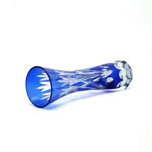 <span class=keywords><strong>Vase</strong></span> à fleurs en <span class=keywords><strong>verre</strong></span> cristal transparent de forme tubulaire, <span class=keywords><strong>bleu</strong></span> cobalt, bohème, fabriqué à la main en République tchèque - Product Image 5