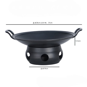 Assiette de service noire mate pour cuisinière ouverte, chauffage à l'alcool, conservation de la chaleur, plat de cuisine individuel - Product Image 5