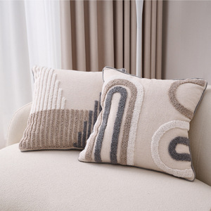 <span class=keywords><strong>Housse</strong></span> <span class=keywords><strong>de</strong></span> <span class=keywords><strong>coussin</strong></span> bohème en coton et <span class=keywords><strong>lin</strong></span> avec pompons pour canapé, salon, maison et décoration, pour dossier <span class=keywords><strong>de</strong></span> lit - Product Image 3