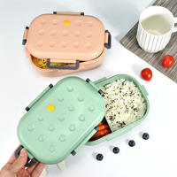 Boîte à lunch rectangulaire en plastique pour étudiants Lxm63, quatre boutons de fermeture, étanche, qualité alimentaire, facile à nettoyer, chauffable, portable, 0-1L, pour nouveau-nés