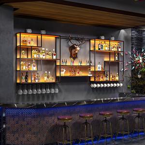 Rak kabinet anggur besi kreatif yang dapat disesuaikan gantungan dinding tampilan anggur merah untuk Bar restoran - Product Image 6