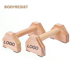 Barras de Flexiones Paralelas de Madera para Calistenia Fitness y Gimnasio con Logo Personalizado - Product Image 1