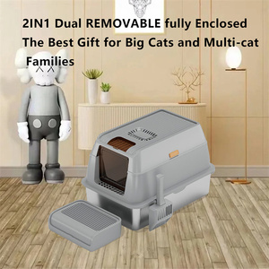 OEM lettiera per gatti Extra Large completamente chiusa in acciaio inossidabile a prova di odore <span class=keywords><strong>Cat</strong></span> wc con vassoio di sabbia facile da pulire - Product Image 6