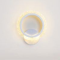 Luces de soporte de pared Led, lámparas de pared de luz redonda Simple de lujo de cristal moderno para interior para sala de estar, pasillo, pasillo, fondo