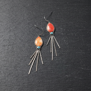 Boucles d'oreilles pendantes en coquille d'huître barbelée naturelle, forme goutte d'eau - Product Image 3