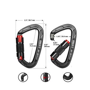 Metal Aviation Aluminum D Shape Climbing Carabiner <b>Hook</b> Clip Light Weight Auto Locking Mountaineering Camping Safety Buckle - Product Image 3