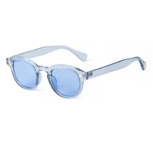 Lunettes de soleil rondes vintage STY22728 orange pour hommes et femmes, verres bleus dégradés, monture écaille de tortue rétro, protection UV400 - Product Image 5