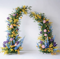 Arche de mariage en fleurs artificielles 190cm 210cm, support floral en soie blanc rose champagne pour décoration de cérémonie extérieure et intérieure