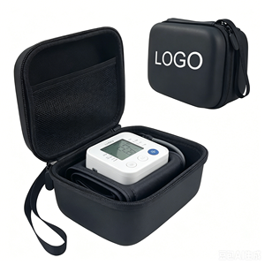 Estuche de Transporte Impermeable de Cuero PU y EVA para Monitor de Presión Arterial, Bolsa de Almacenamiento Portátil para Esfigmomanómetro Digital con Bolsillo de Malla - Product Image 1