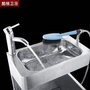 Kuge Stainless Steel <b>Shoe</b> Cleaning Station With Brush And <b>Tap</b> For Public And Industrial Use - Product Image 3