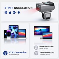 Lecteur de codes-barres 2D Eyoyo pour écran de smartphone, mini lecteur de codes QR/codes-barres sans fil portable, gris/noir, garantie 10 ans