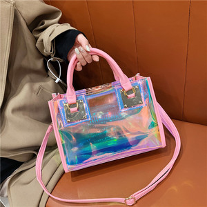 Nouveau <span class=keywords><strong>Sac</strong></span> Fourre-tout Holographique Transparent en PVC Imperméable 2026 avec Chaînes et Fermeture Éclair, <span class=keywords><strong>Sac</strong></span> à Bandoulière Durable Effet Gelée pour Femme - Product Image 6