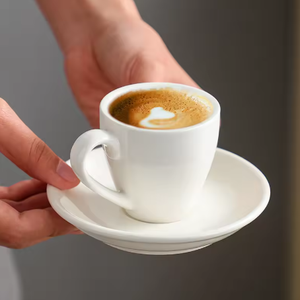 Professional Modern 80ML Ceramic Porcelain Eco-Friendly Microwave Safe Dishwasher Safe Coffee Cup Saucer New Design Home - Product Image 5