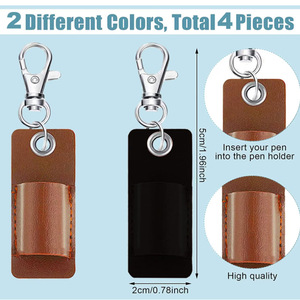 Étui à stylo portable de style international, en cuir PU, rétro et créatif, petit et léger, peut être utilisé pour - Product Image 2